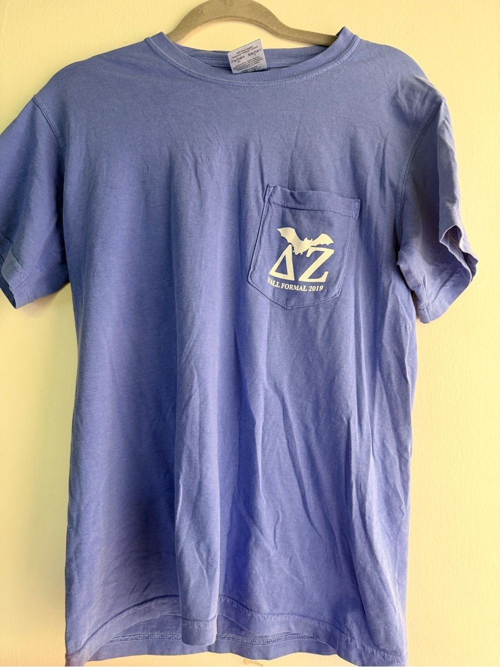 Delta zeta Pocket Short Sleeve Tee in Light Purple - Casual Women's Top